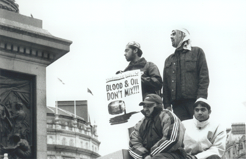 the were part of the people giving away food on Trafalgar square
