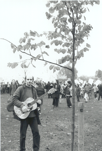 a lonsome poet in the middle of the crowd