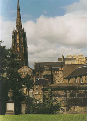 an old cemetery in the center of edinburgh