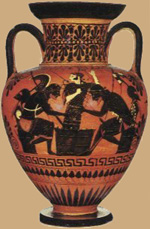 representation of the mythical game between Achileus and Ajax at Troy